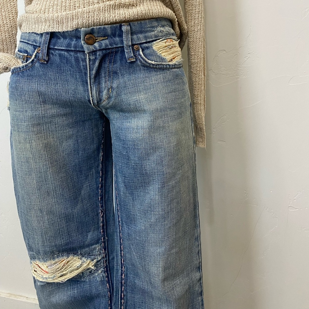 Joe's Jeans Low Rise Boho chic Embroidered Distressed and patchwork detail - Picture 5 of 14